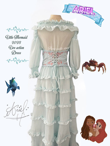 the little mermaid dress live action Girls Size Small (4-6x) Ariel Pink Dress Classic Halloween Child Costume Disney Little Mermaid Live Action Movie, Disguise