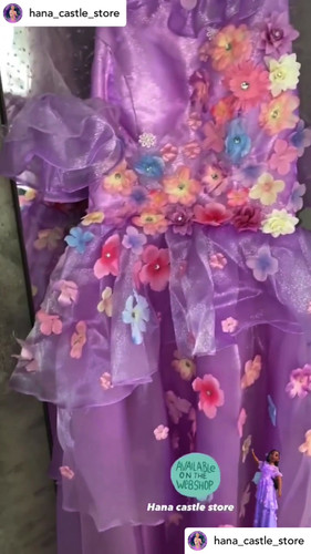 Dreamy collection Encanto Mirabel embroidery and Isabel 3D flower dress bundle | Hana Castle store Dreamy collection Encanto Mirabel embroidery and Isabel 3D flower dress bundle | Hana Castle store