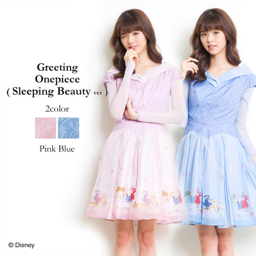 SecretHoney Winterグリーティングワンピース(オーロラver.) Secret Honey Greeting One piece Disney Sleeping beauty Aurora