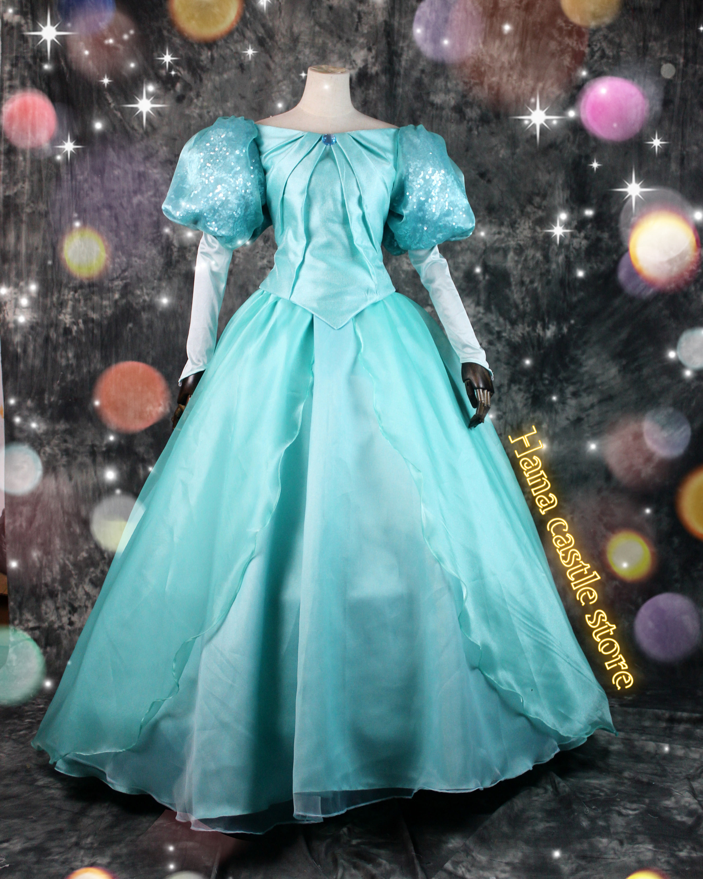 Dreamy collection Ariel ball gown costume cosplay green dress