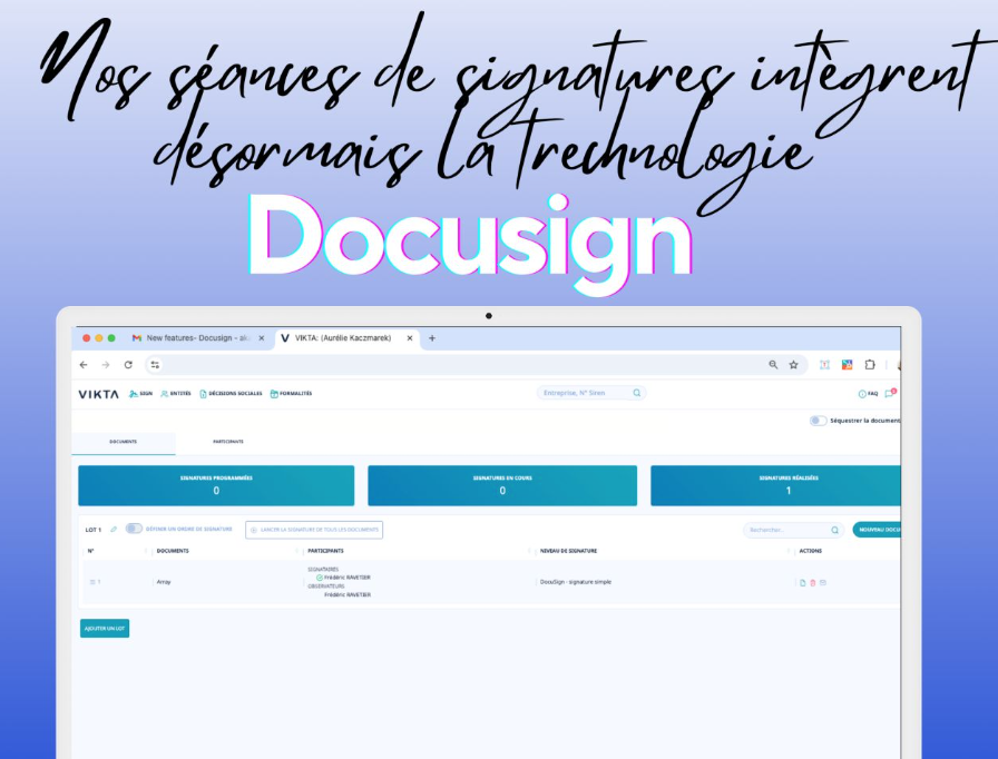 Séance de signature électronique sur VIKTA
