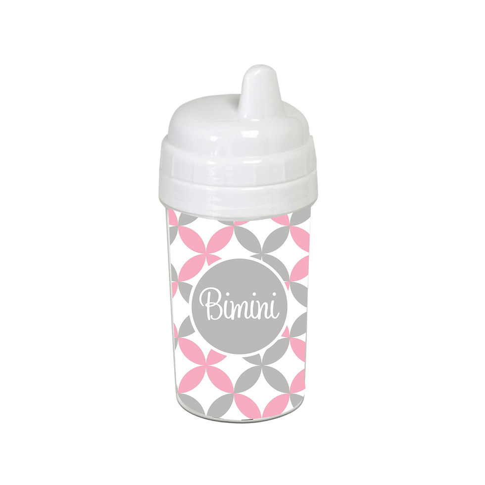Thumbnail: Pink and Grey Stars Personalized 10 oz. Sippy CupPersonalized Gifts