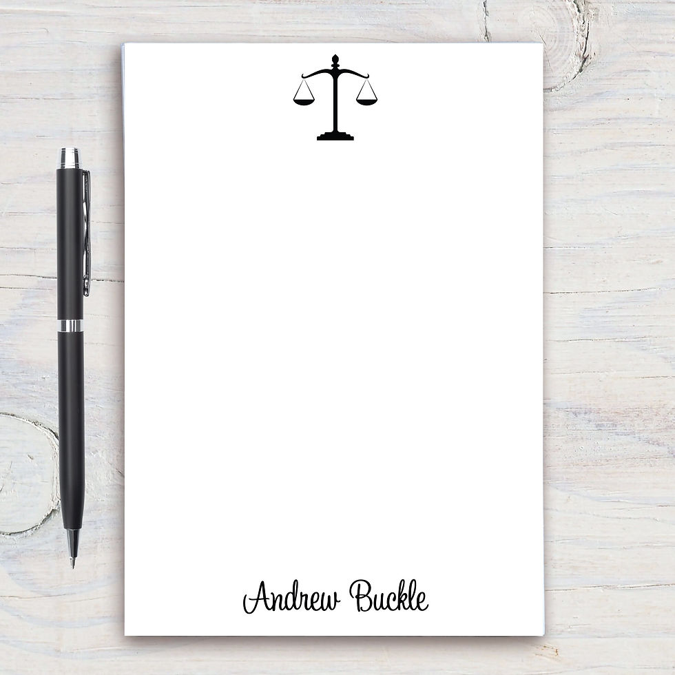 Personalized Notepad, Custom Notepad, Personalized Lawyer Stationery, Writing Pa