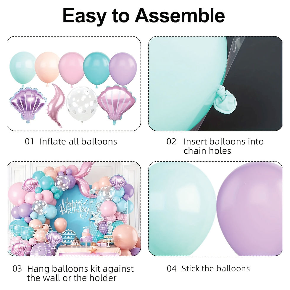 Thumbnail: 139 Piece Mermaid Tail Birthday Balloon Garland Kit, Mermaid Arch, Under the Sea
