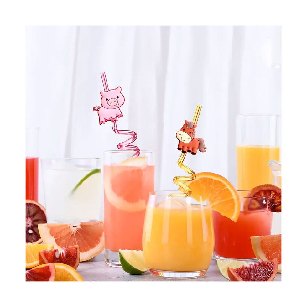 Thumbnail: Farm Animals Plastic Straws - Farm Birthday Party Decorations, Barnyard Party, F