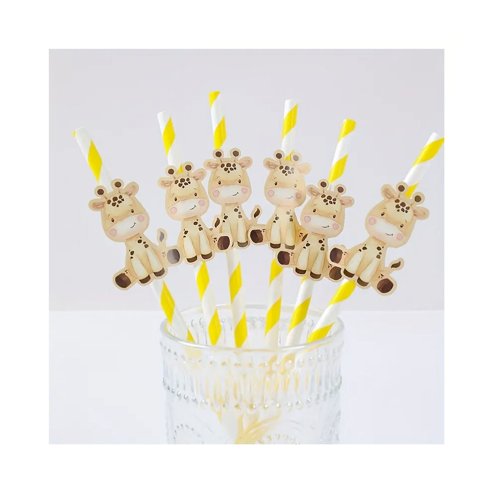 Thumbnail: Safari Animals Paper Straws - Jungle Birthday, Safari Birthday, Shower Decoratio