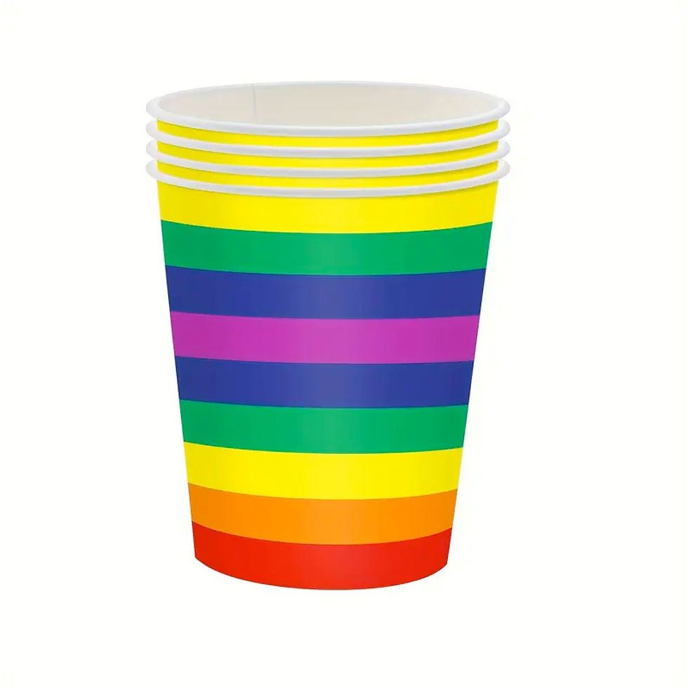 Thumbnail: 116 Piece Bright Rainbow Party Pack - Rainbow Party Plates, Rainbow Birthday Dec