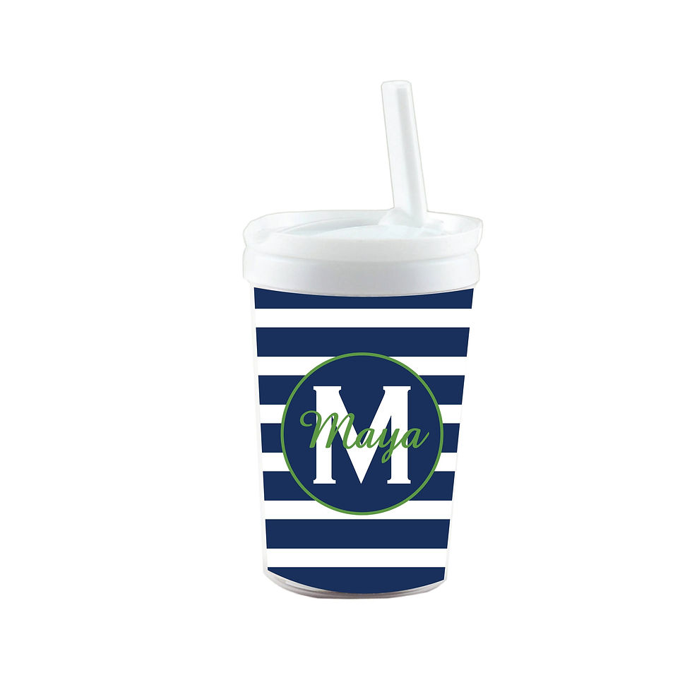 Blue Striped Green 10 oz. Tumbler Cup- Tumbler for Kids, Gifts for Toddlers, Kid