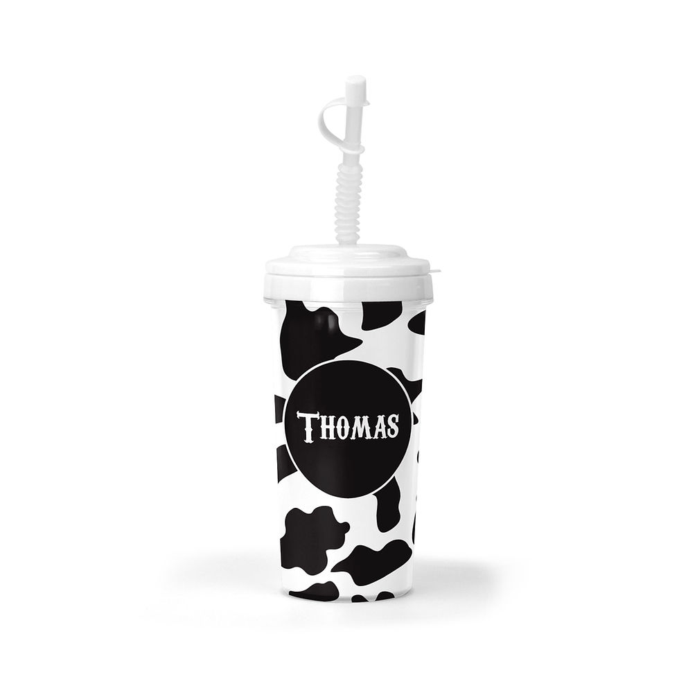 20 oz. Cow Print Bendy Straw Cup- Tumbler for Kids, Gifts for Kids, Kids Travel