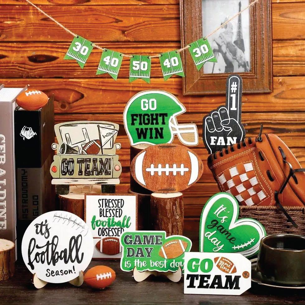 Thumbnail: 16 Piece Football Tiered Tray Decor/Football Decor/Football Signs/Tiered Tray Si