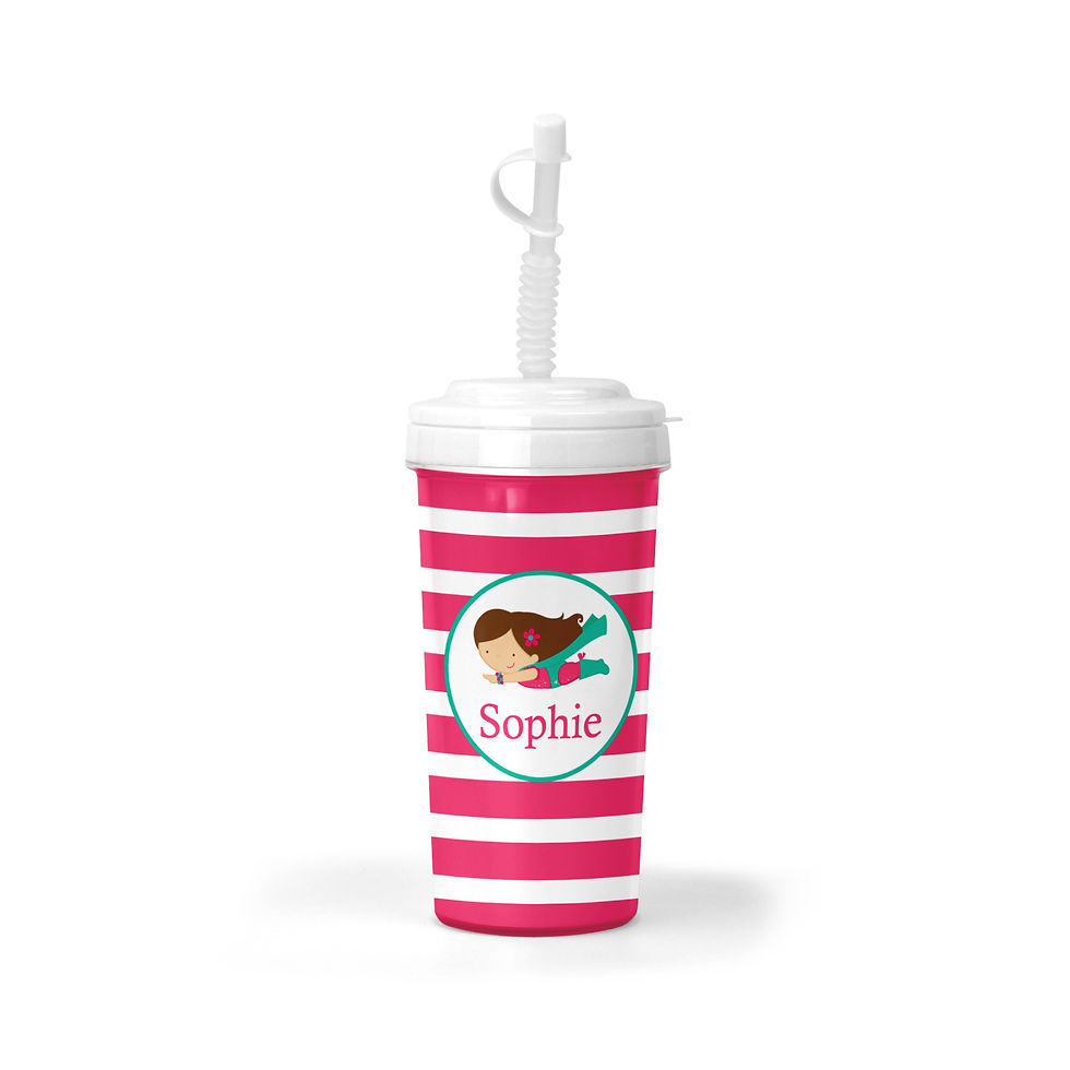 20 oz. Flying Supergirl Bendy Straw Cup- Tumbler for Kids, Gifts for Kids, Kids