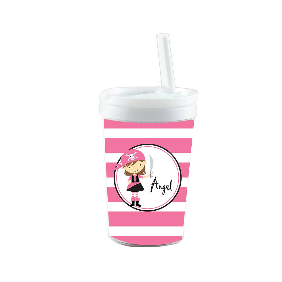Striped Pirate Girl 10 oz. Tumbler Cup- Tumbler for Kids, Gifts for Toddler, Kid