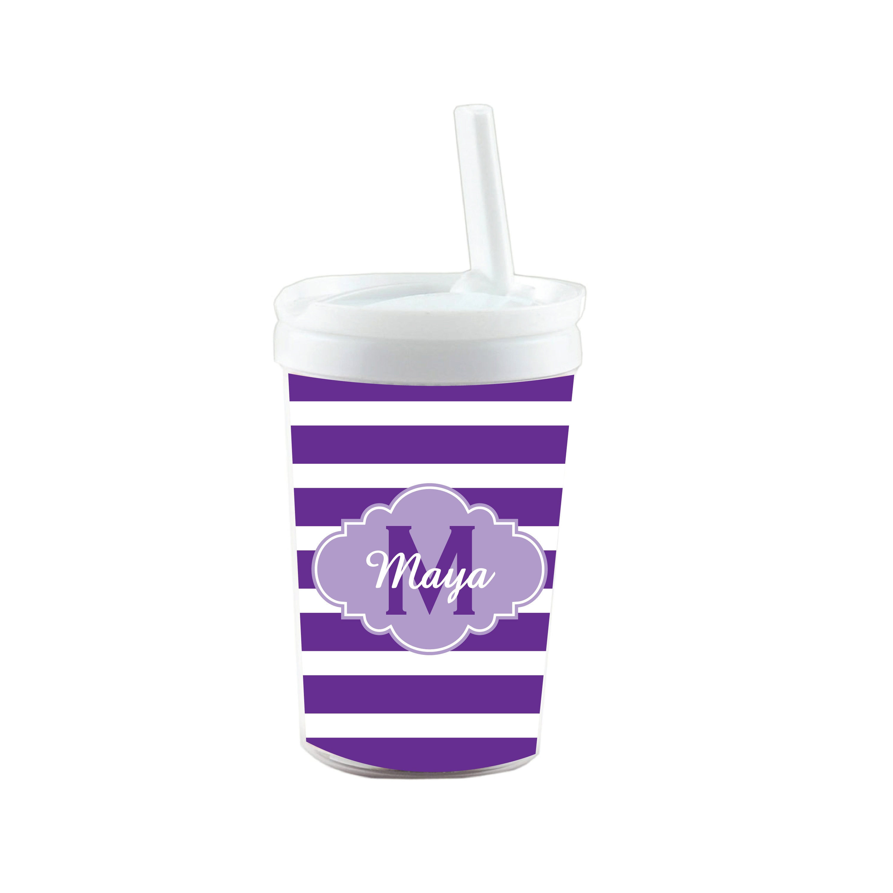 Purple Striped Purple 10 oz. Tumbler Cup- Tumbler for Kids, Gifts for Toddler, K