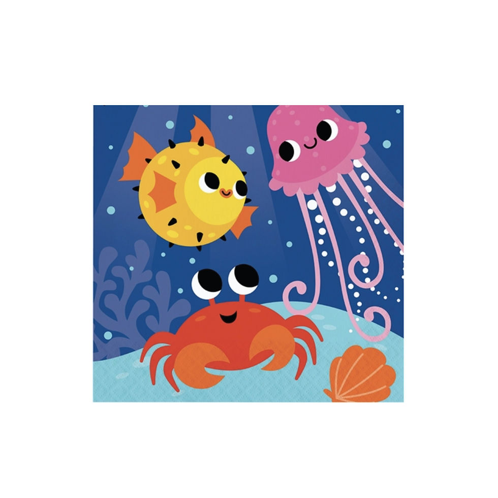 Ocean Lunch Napkins - Ocean Birthday, Sea Party, Sea Birthday, Octopus Birthday,