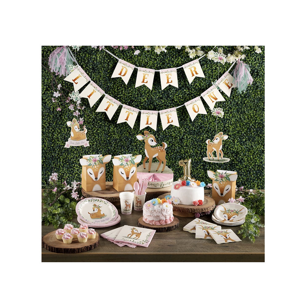 Thumbnail: Deer Dessert Napkins - Deer Girl Baby Shower, First Birthday, Deer Birthday, Dee