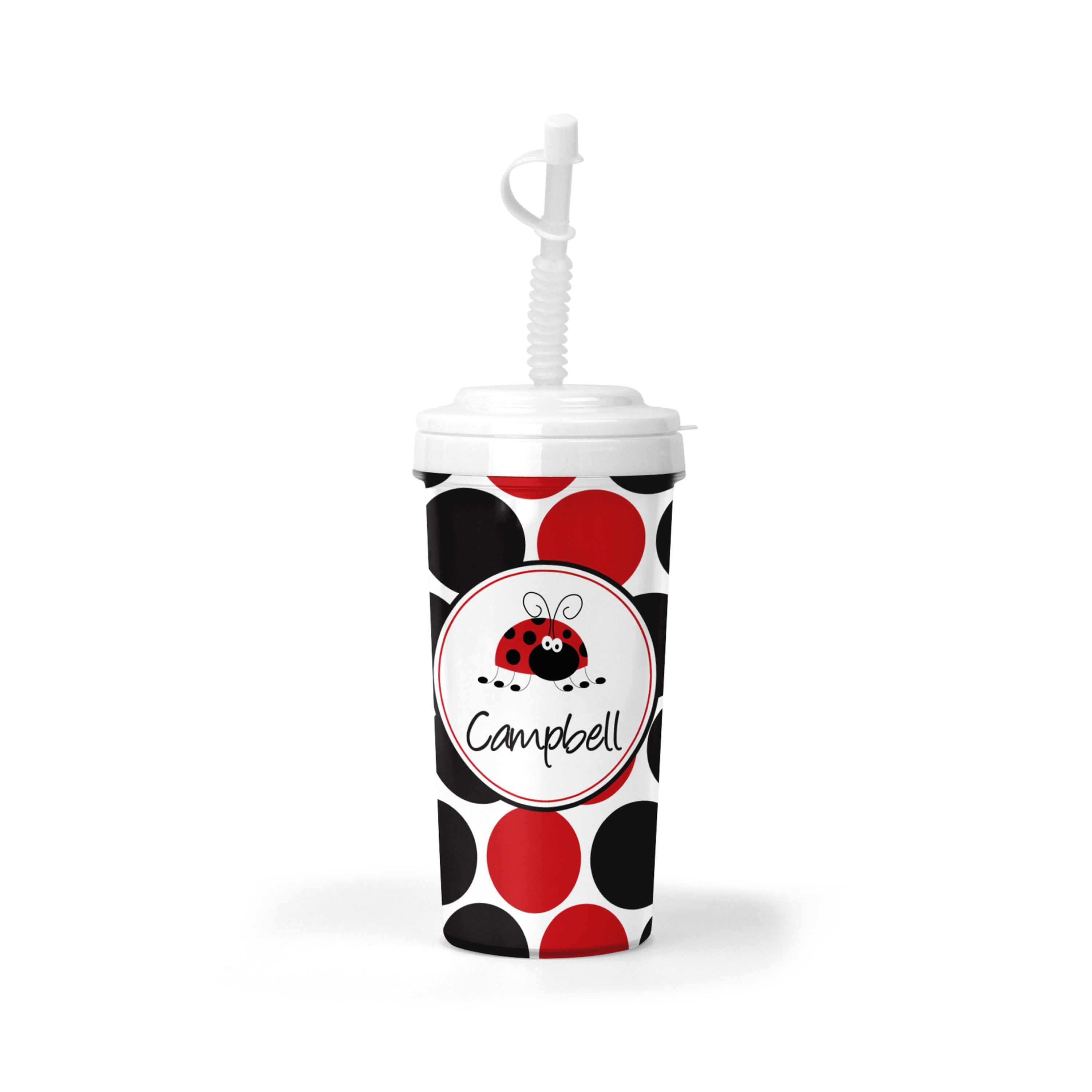 20 oz. Dotted Ladybug Bendy Straw Cup- Tumbler for Kids, Gifts for Kids, Kids Tr