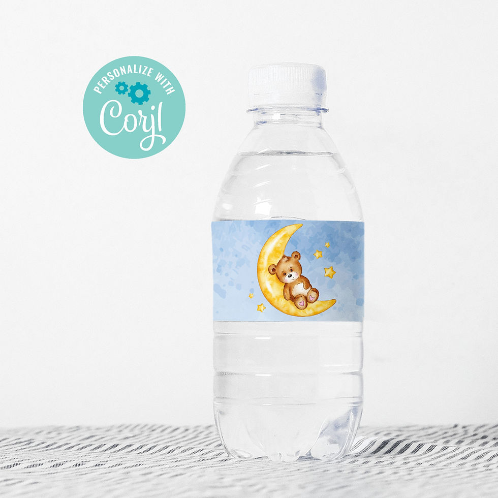 Thumbnail: EDITABLE Bear Water Bottle Labels - Teddy Bear Birthday, Teddy Bear Party Bottle
