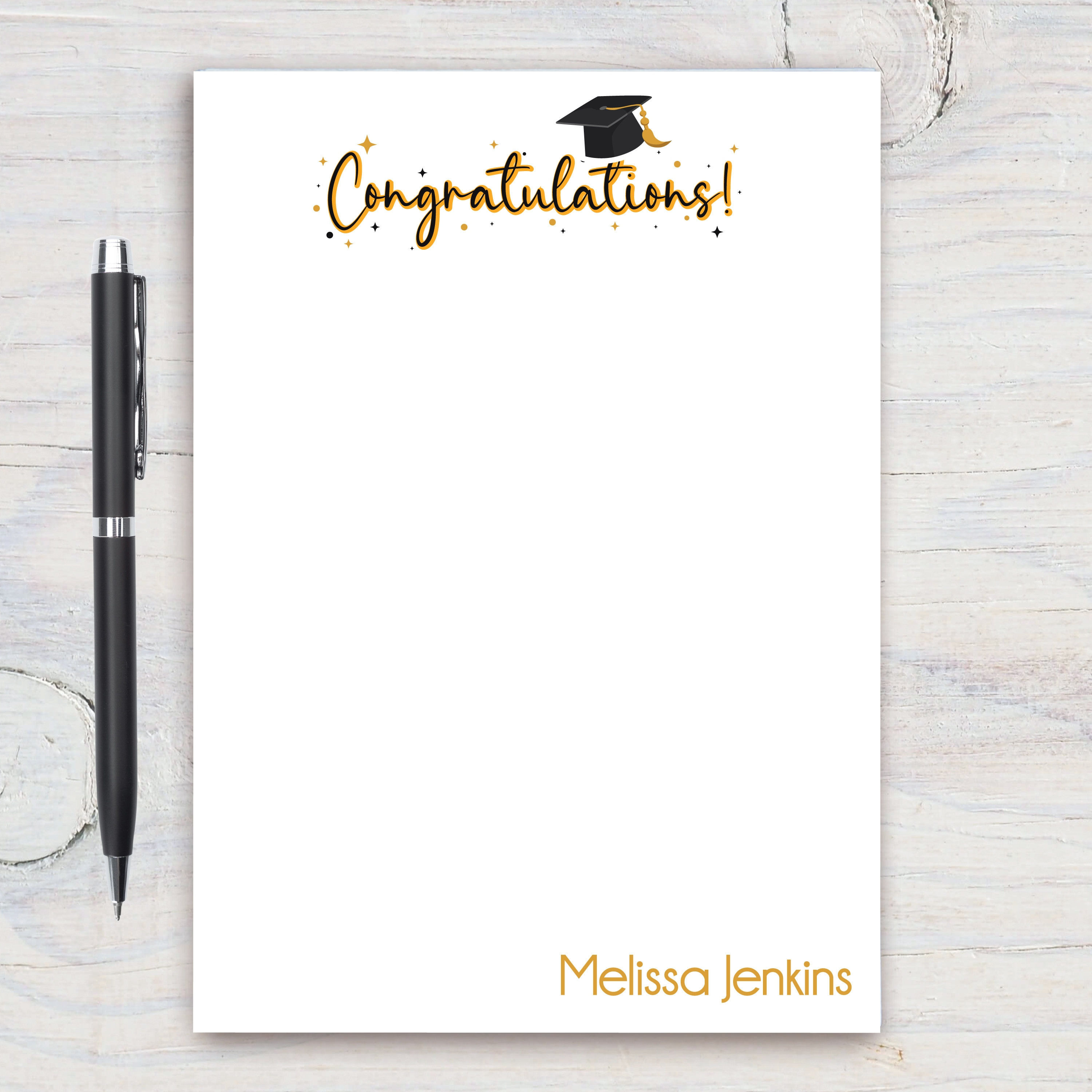 2025 Graduate Cap Personalized Notepad, Custom Notepad, Personalized Stationery,