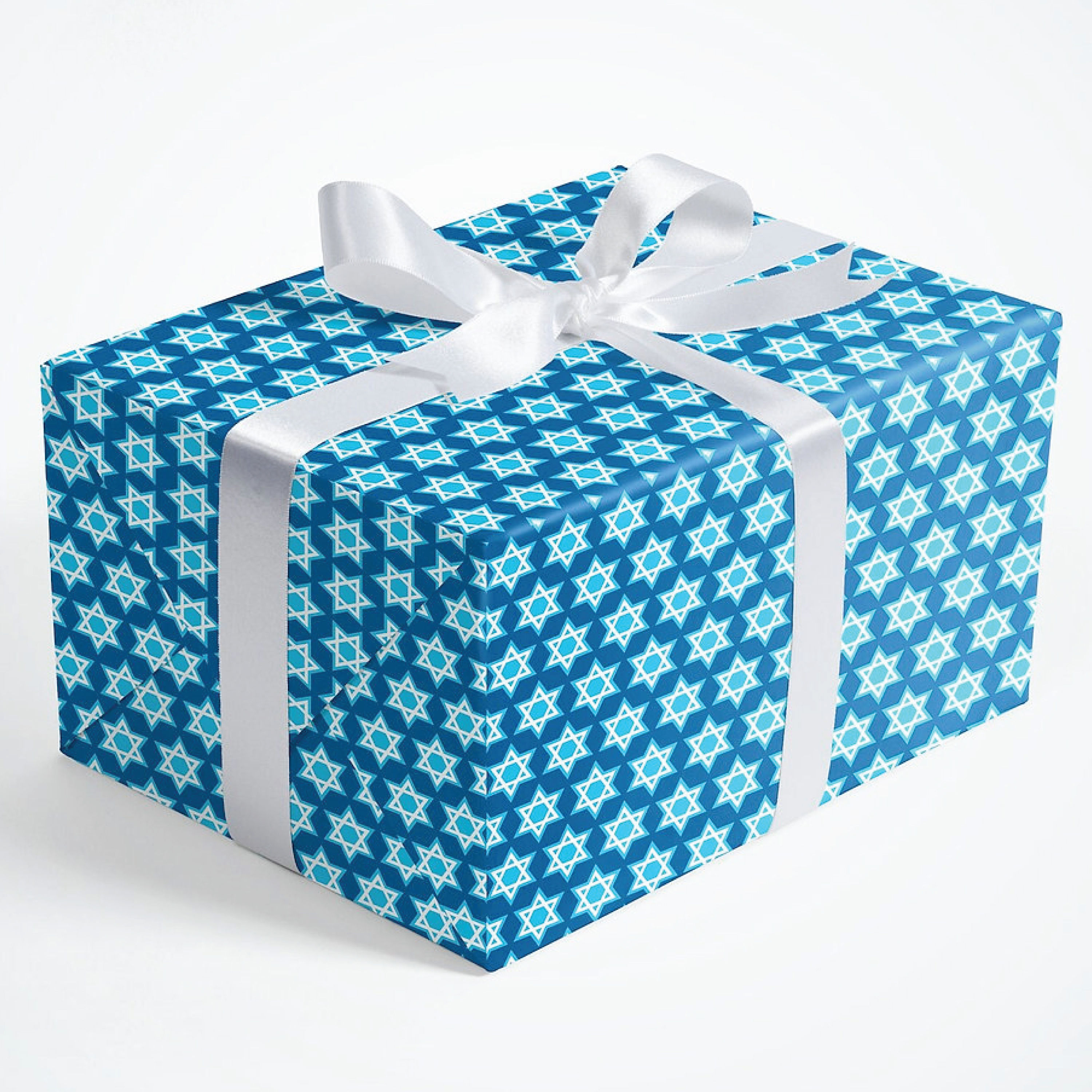 Hannukah Blue Wrapping Paper - 5 Sheets- Custom Paper, Wrapping Paper, Custom Gi