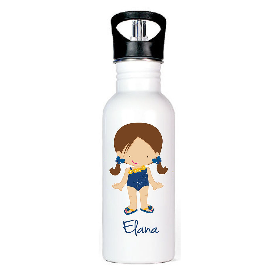 Brunette Swimming Girl 20 oz. Personalized Spout Water BottlePersonalized Gifts