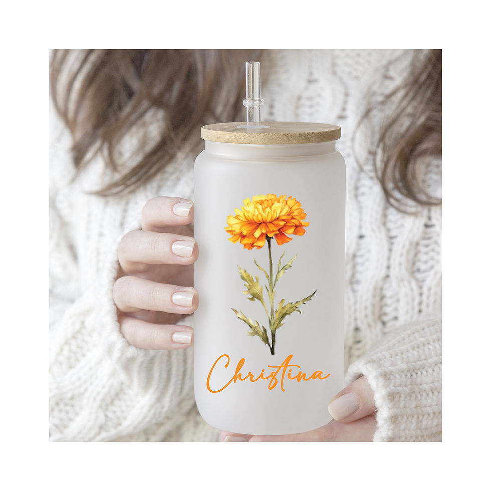 18 oz. October Birth Month Glass Tumbler- Mental Health Tumbler, Daily Affirmat