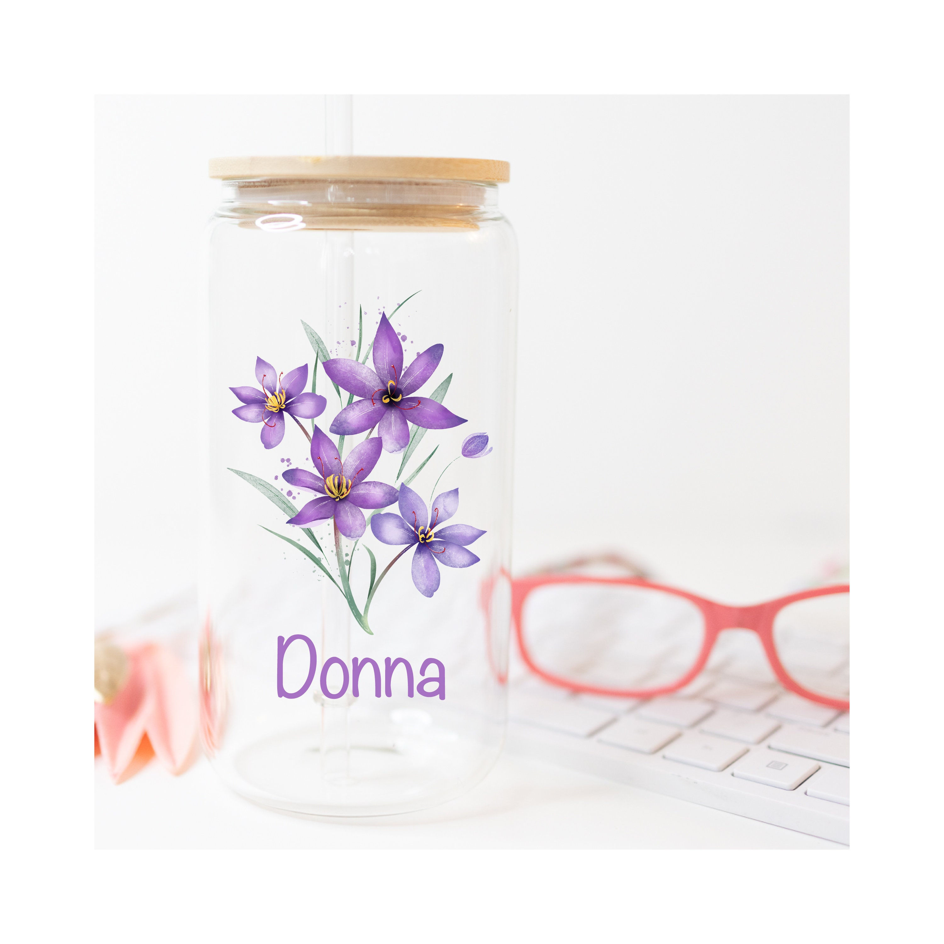 18 oz. Daily Reminders Glass Tumbler-  Mental Health Tumbler, Daily Affirmations