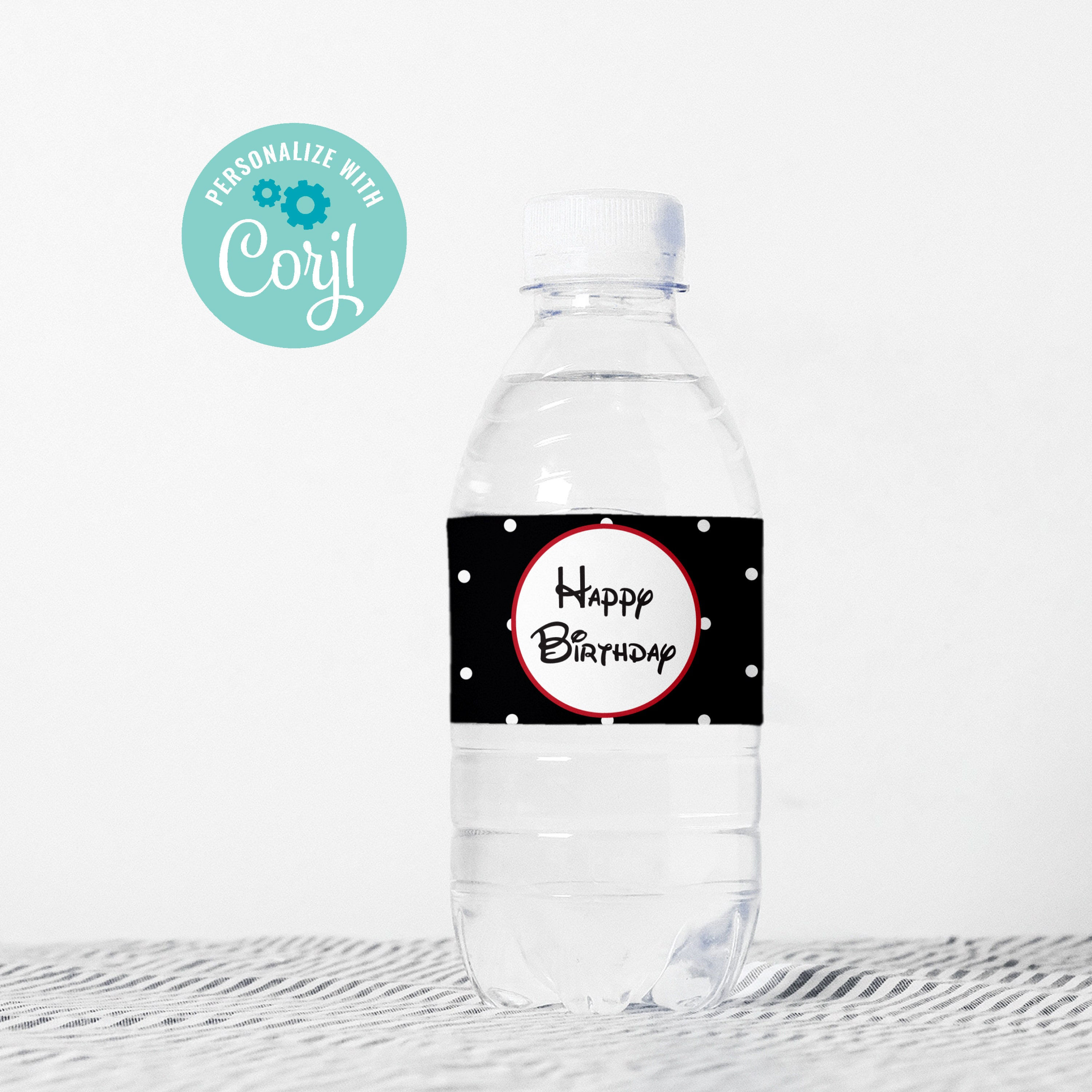 EDITABLE Mickey Water Bottle Labels -Mickey Birthday, Birthday Party, Mickey Bir