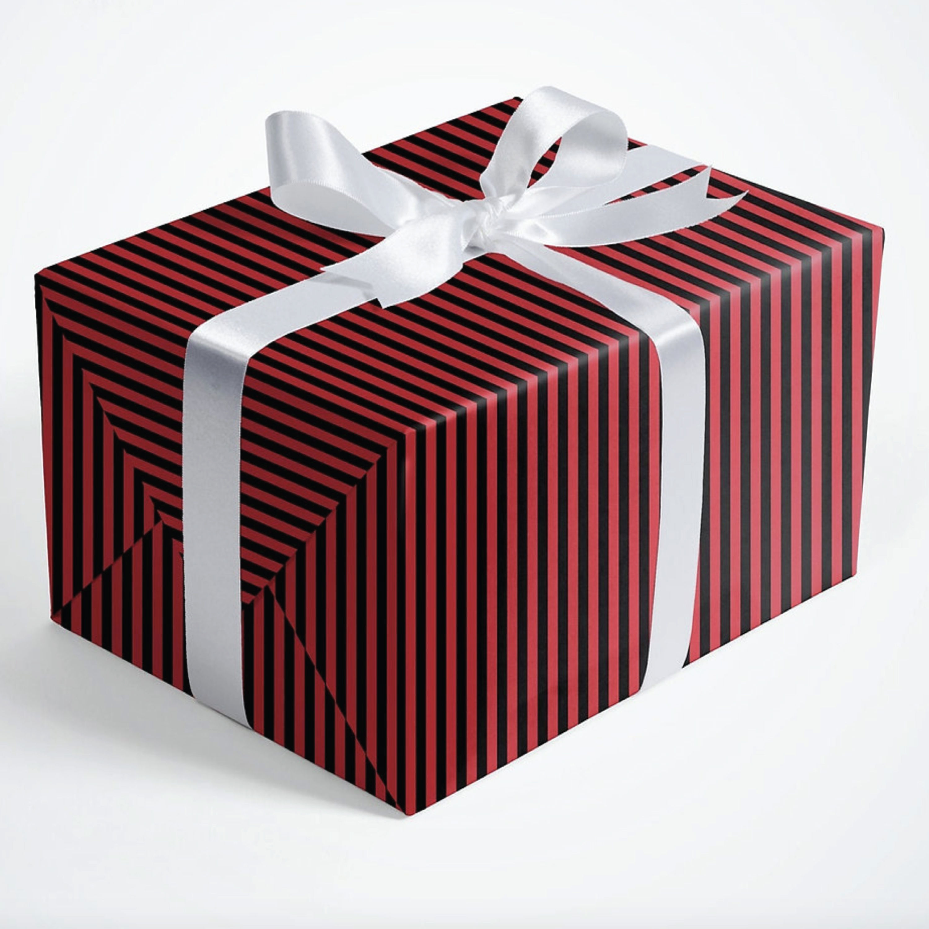 Black and Red Striped Wrapping Paper - 5 Sheets- Custom Paper, Wrapping Paper, C