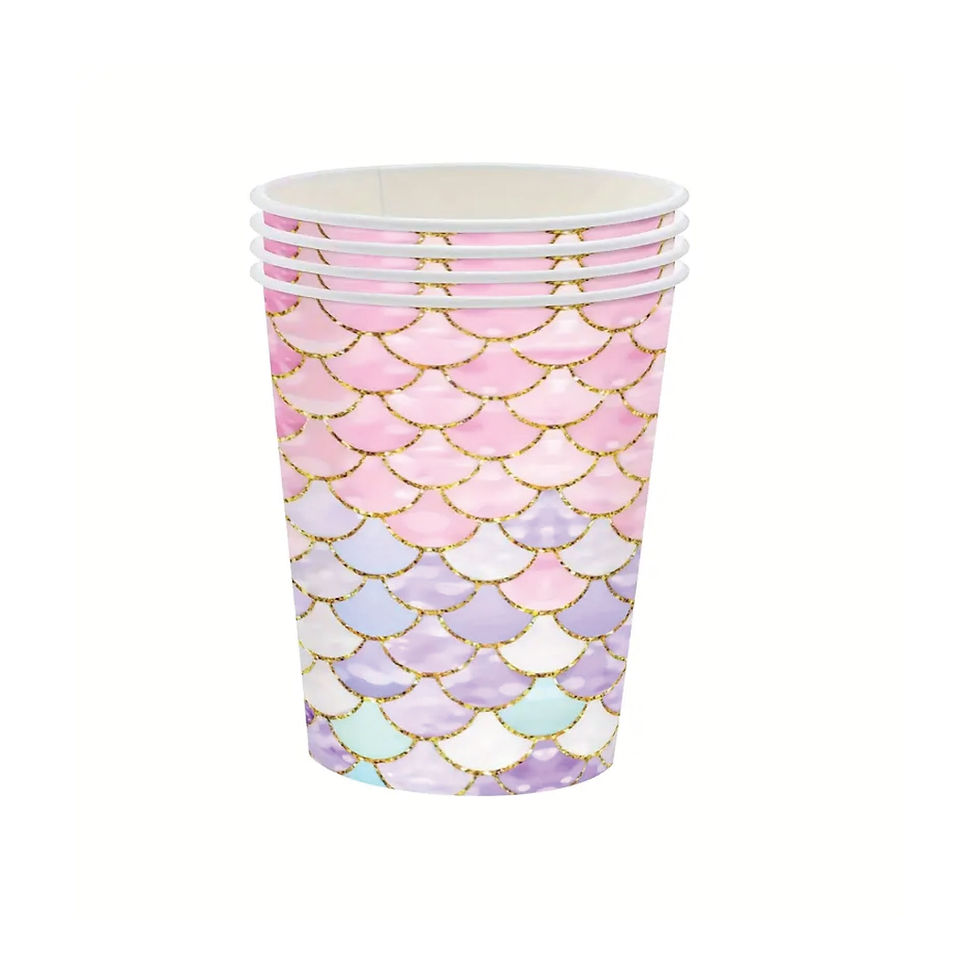 Thumbnail: 116 Piece Mermaid Scales Glitter Party Pack - Mermaid Tableware, Mermaid Party, 