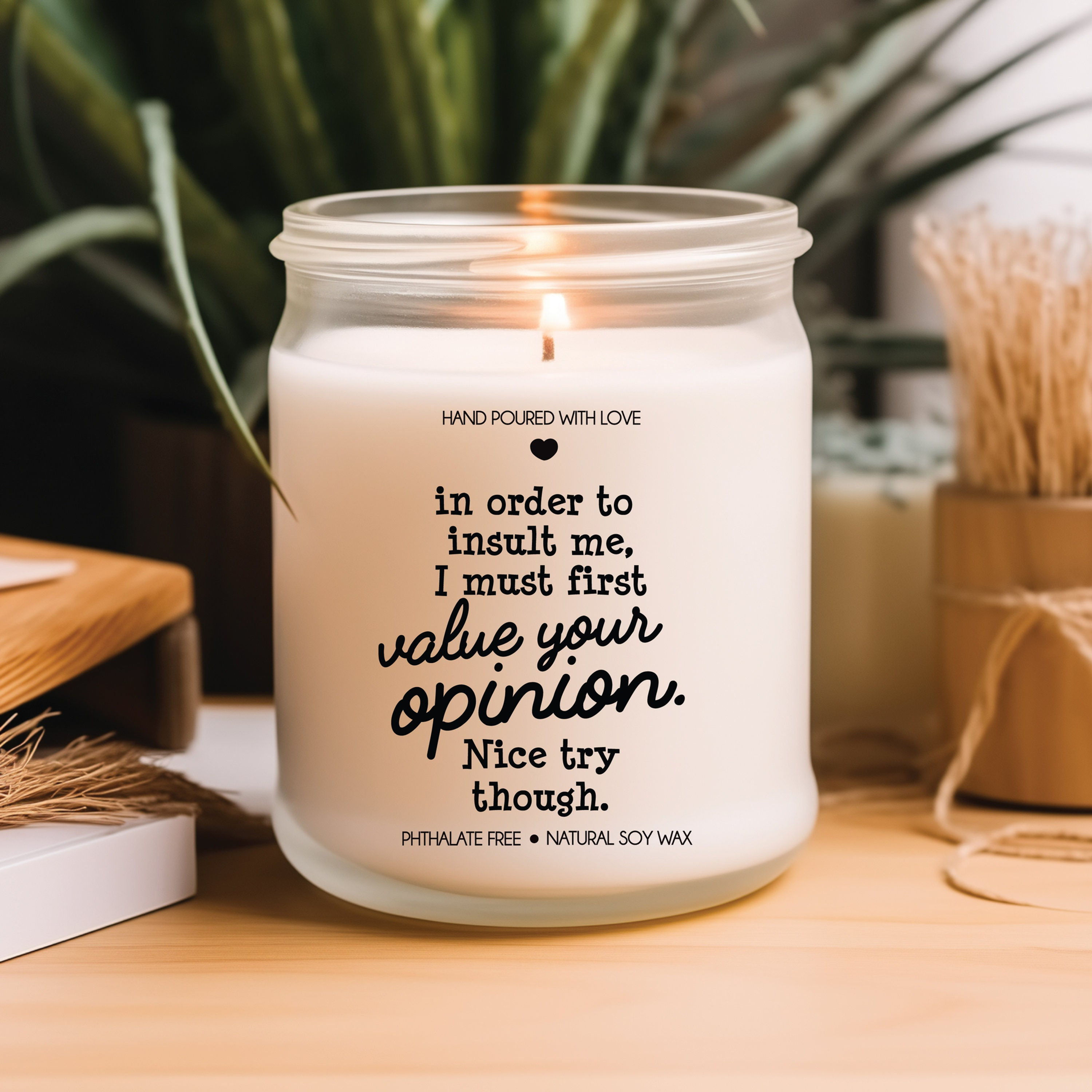 Insult- Mental Health Gift, Gift For Her, Gift For Him, Get Well Candle, Get Wel