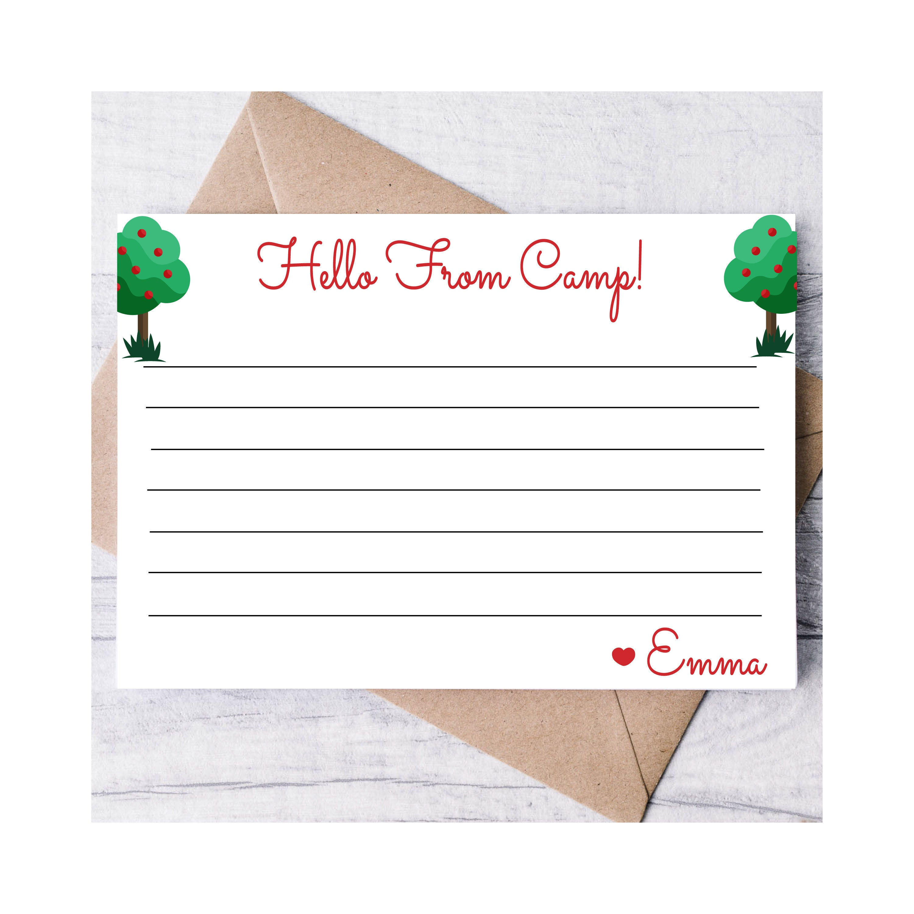 Persoanlized Camp Stationery Set For Boys or Girls, Custom Stationery, Cute Summ