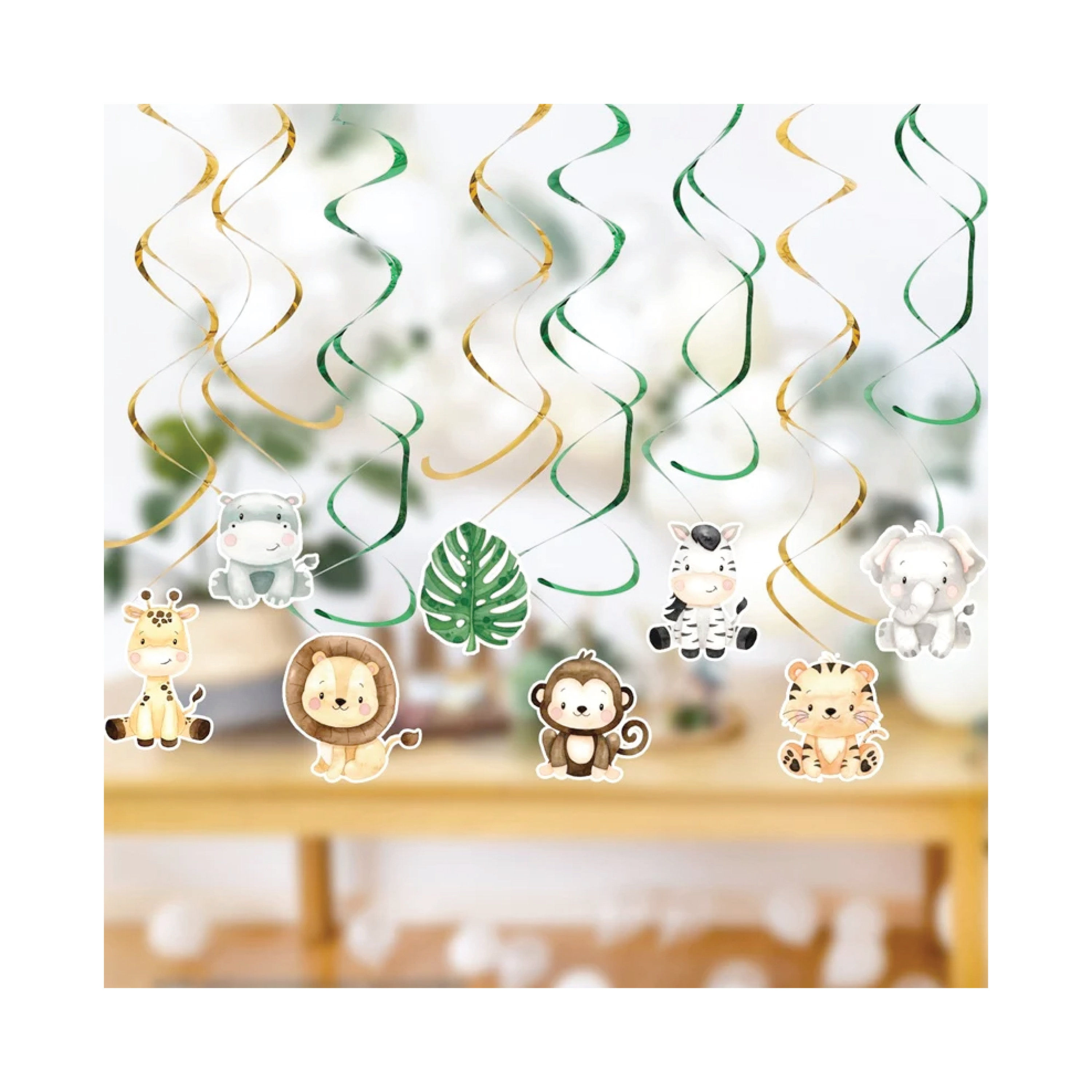 Jungle Birthday Danglers - Safari Birthday Decorations, Wild 1, Jungle Party Dec
