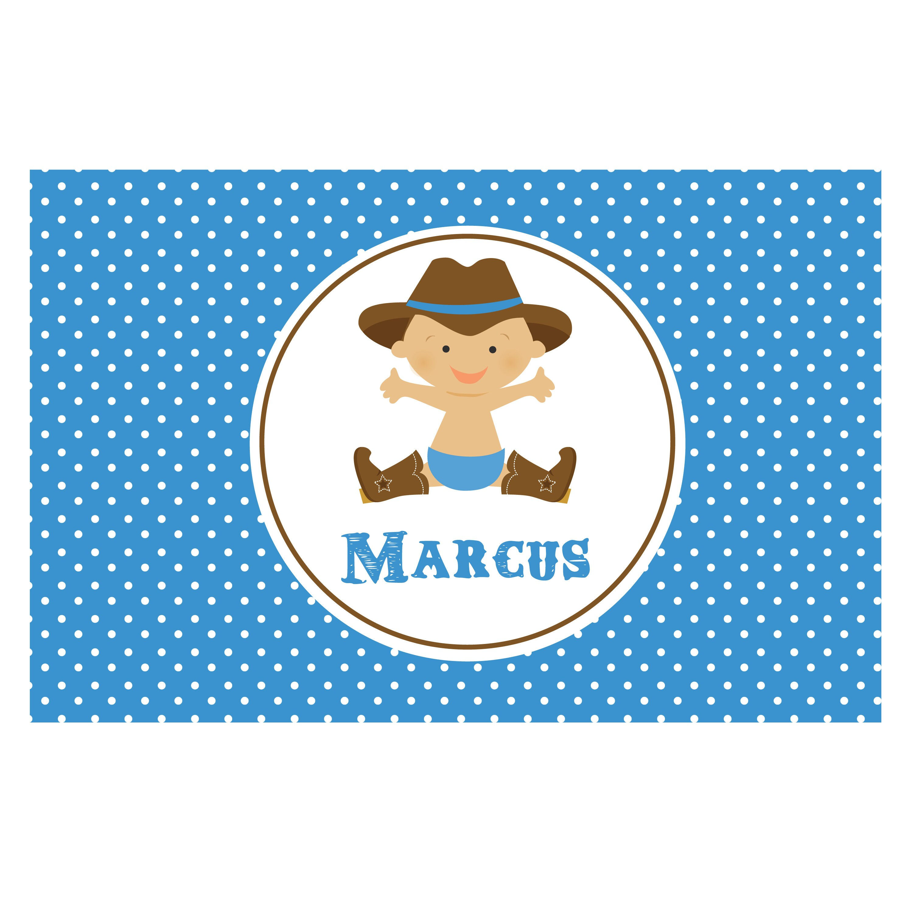 Baby Western Cowboy Personalized Placemats for Kids, Personalized Gift, Personal