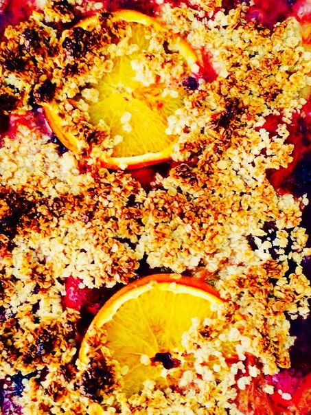 Zomer fruit crumble