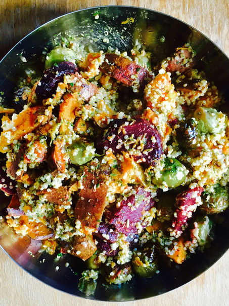 Quinoa zoete aardappel, spruiten en biet