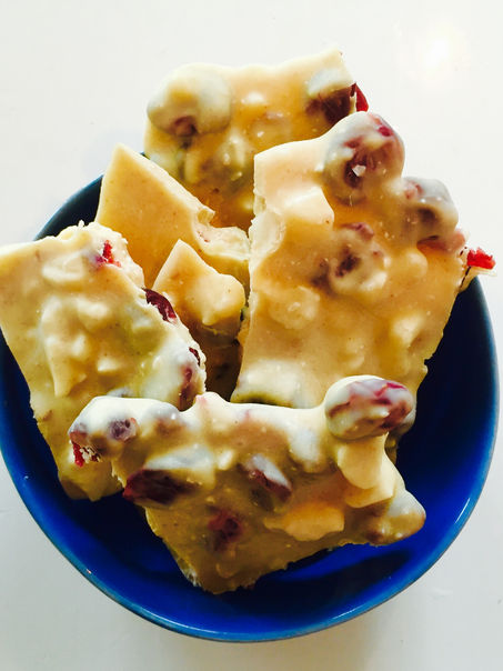 Witte chocolade gember cranberry