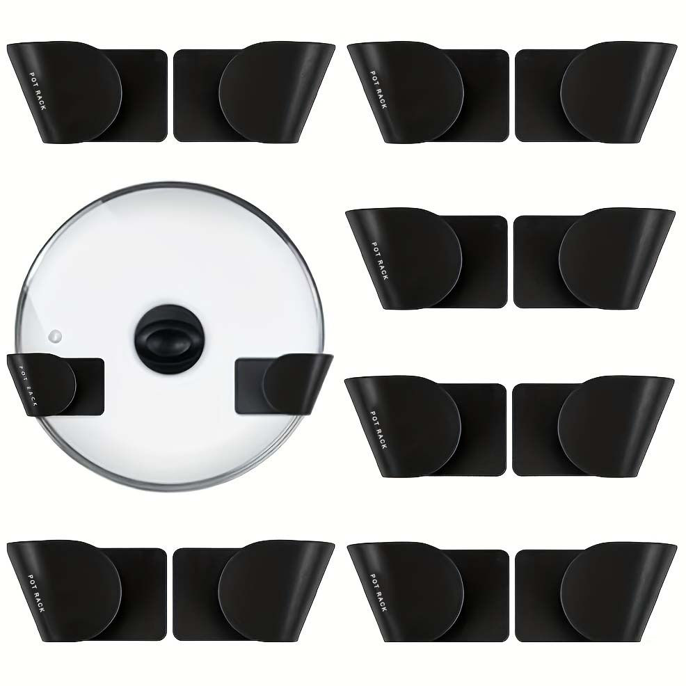 1/3/6Pairs Pot Lid Holder Wall-Mounted Hanging for Pan Pot Cover Rack Kitchen Or