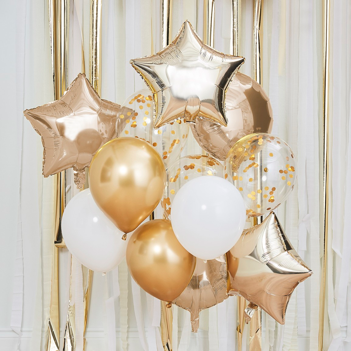 Metallic Gold Balloons Bundle including 14 balloons