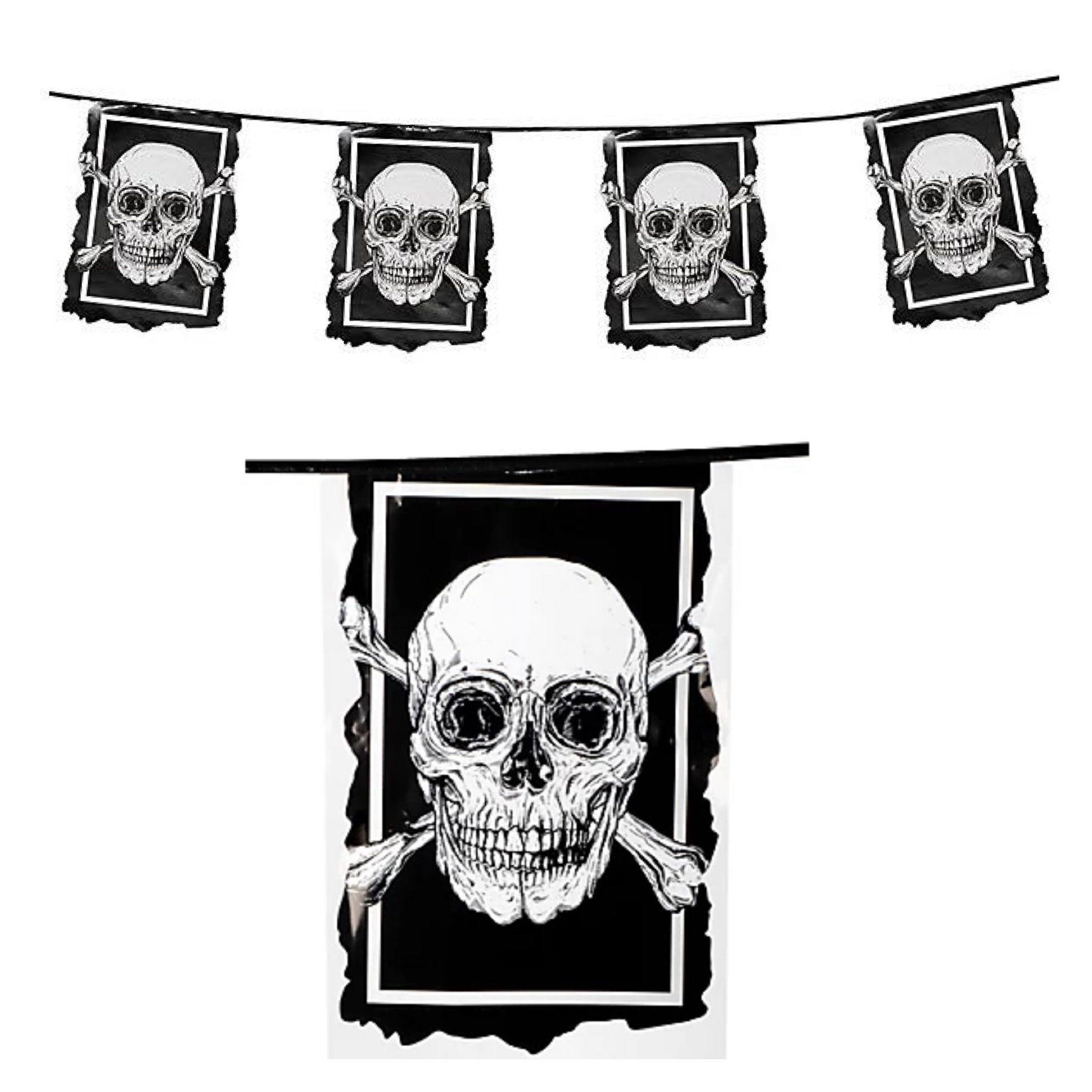 Pirate Skeleton Flag Banner 6 metre long