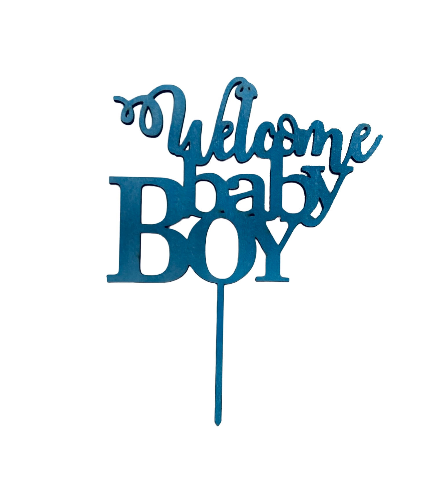 Wooden Welcome Baby Boy Cake Topper 1pc / 1pkt