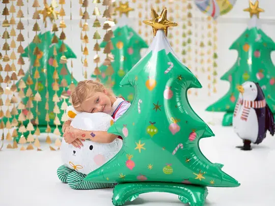 Thumbnail: Standing Foil Balloon Christmas Tree 78 x 94cm 1pc/ 1pkt Airfill only