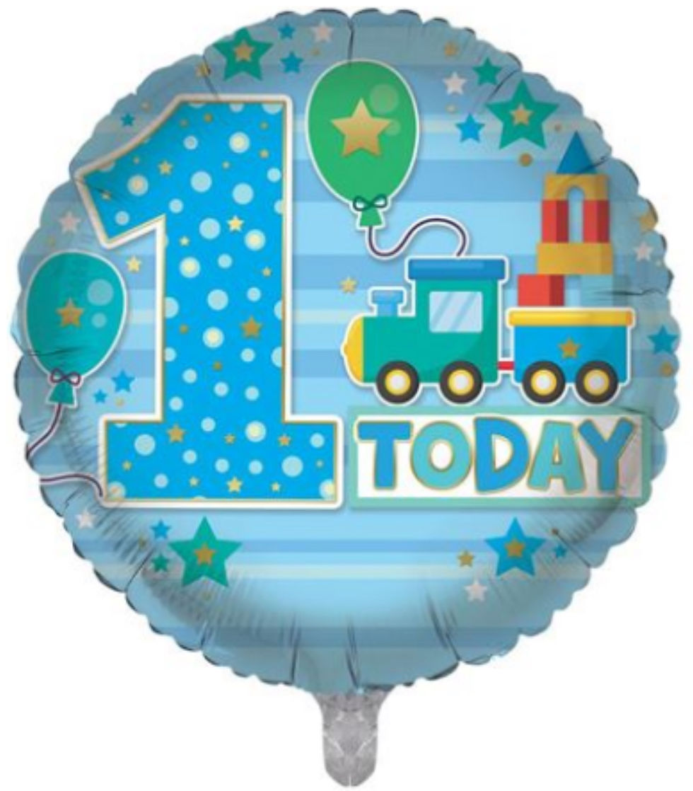 Thumbnail: Age 1 Birthday Boy Foil Balloon 18" / 46cm