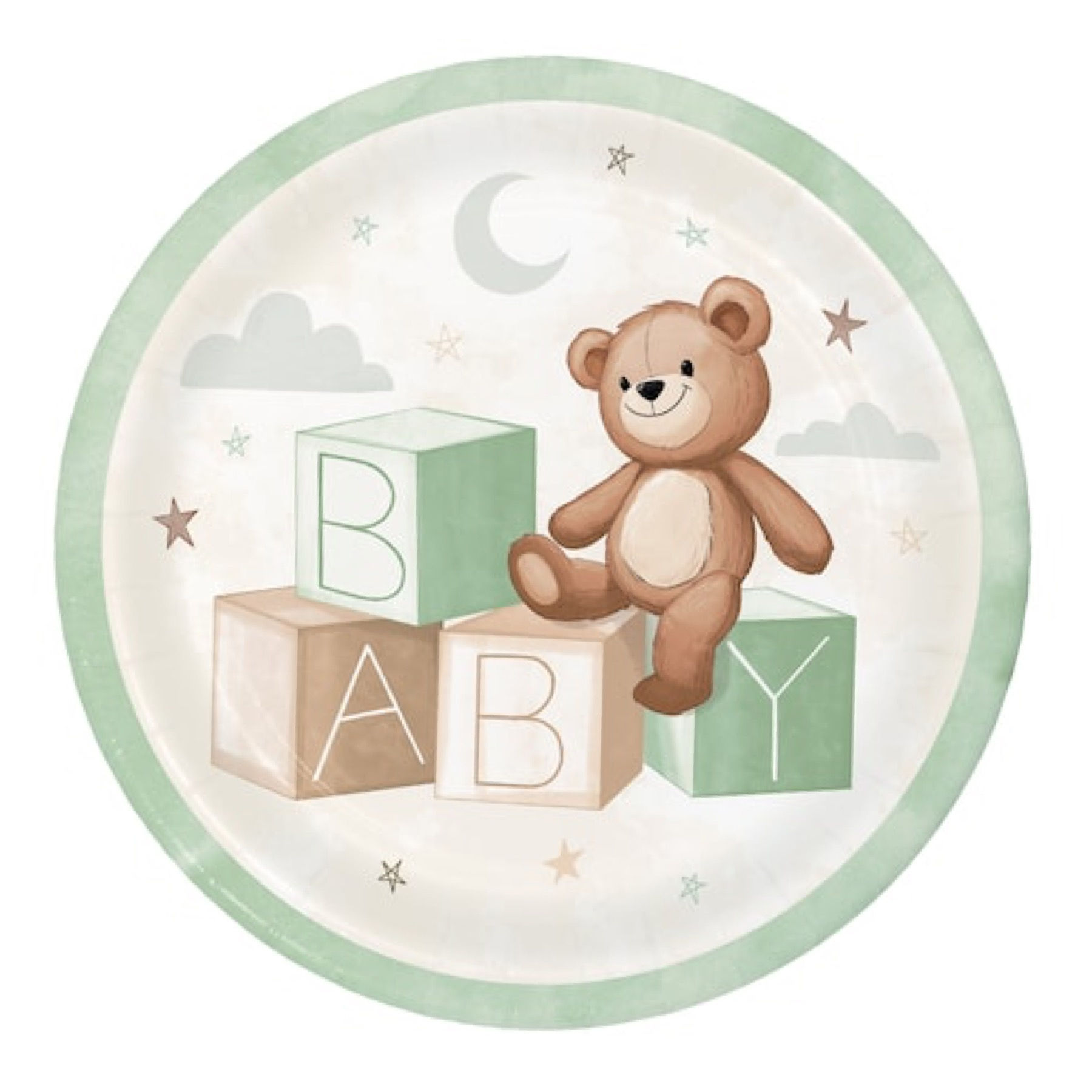 Teddy Bear Baby Shower Paper Plates 8pcs / 1pkt 22.2cm