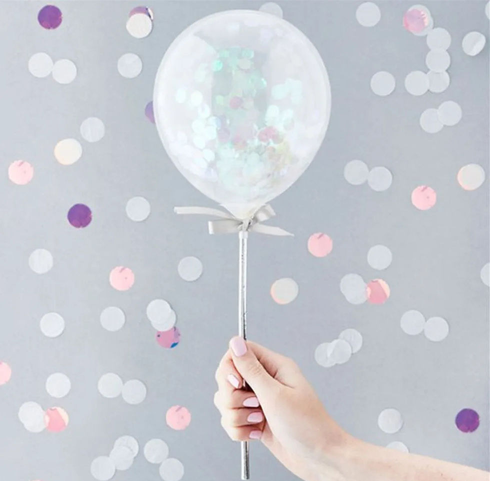 Thumbnail: Mini Confetti Balloon Wands 5'' Latex (1pkt/ 5pcs) 3 colour choices