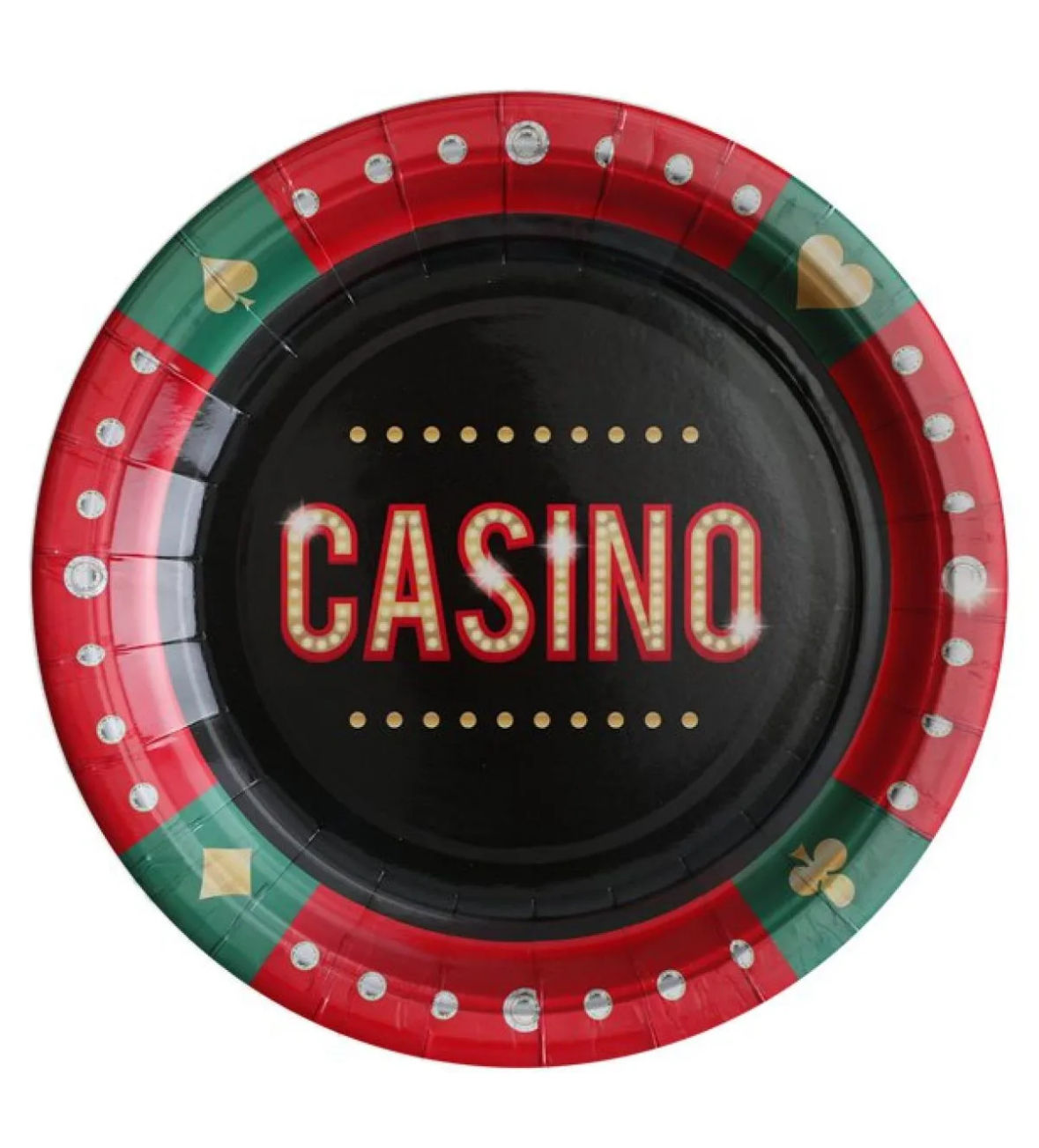 Casino Paper Plates 22cm 10pcs / 1pkt