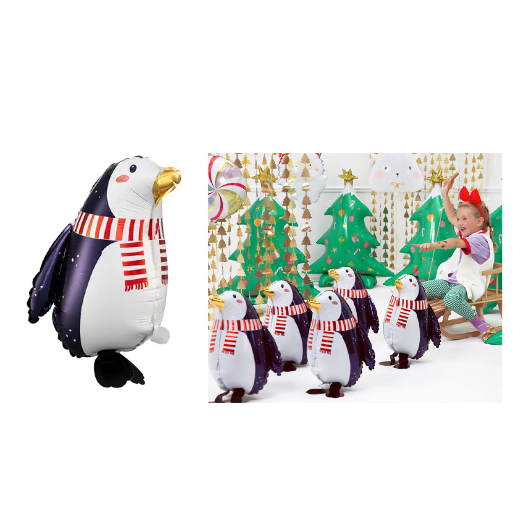 Foil balloon Penguin, 29x42cm glossy mix of colours