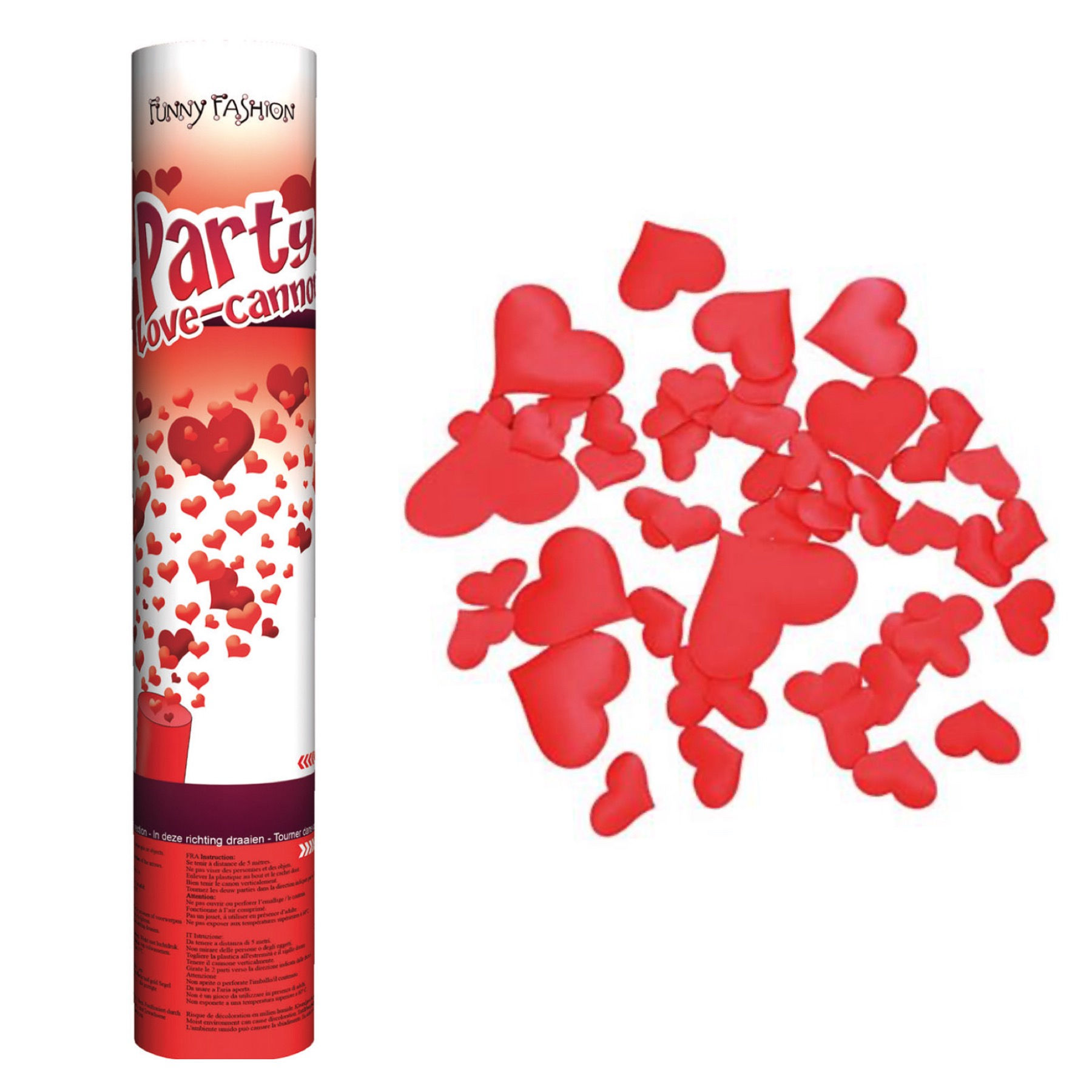 Confetti Shooter Love Red Paper Hearts Cannon Length 25cm