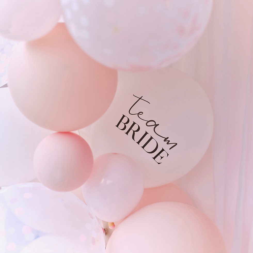 Thumbnail: Balloon Arch Kit White Pink and Confetti Hen Party