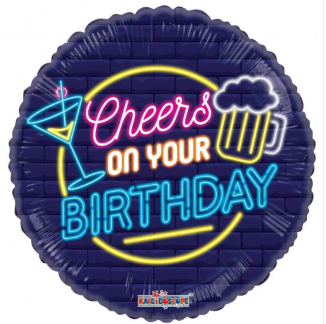 Cheers on Your Birthday 18" Foil Balloon 1pc / 1pkt 