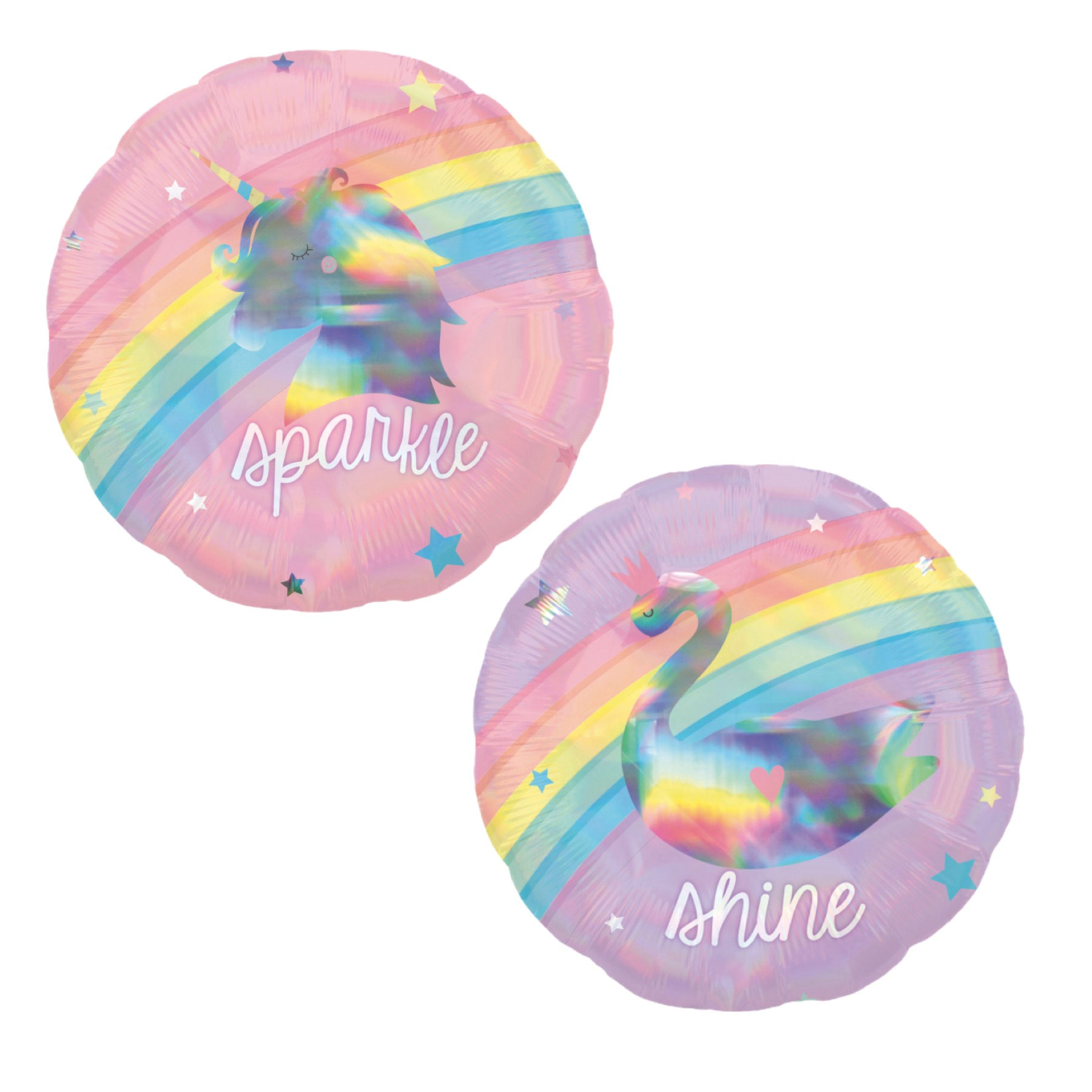 Magical Rainbow Holographic Foil Balloon 18" each